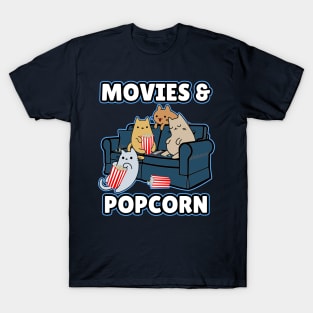 Cats popcorn popper and movies T-Shirt